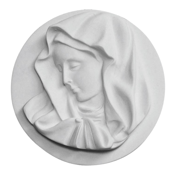 Madonna Medallion Marble Statue